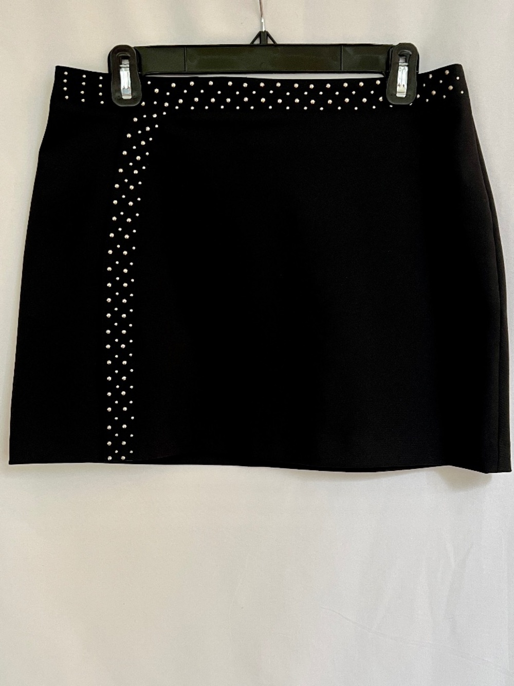 Express Stretch Silver Stud Detail Mini Skirt Black Size 7/8